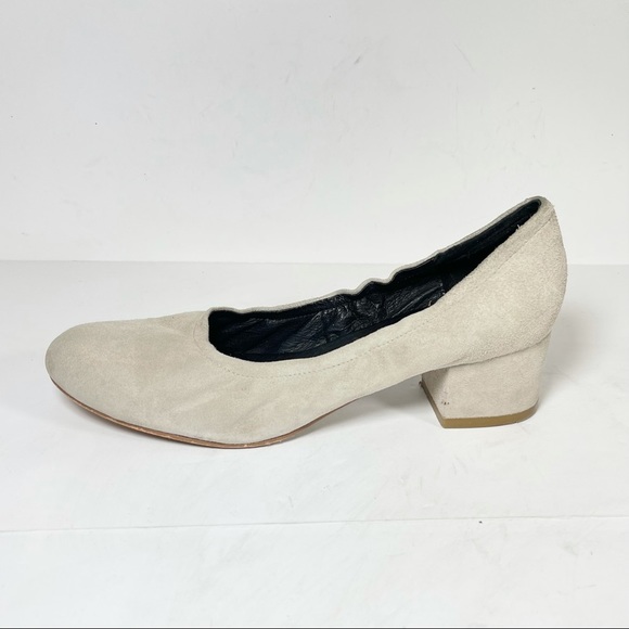 Jeffrey Campbell Bitsie Women’s Pumps Block Heel Light Gray Suede Size 9.5 - Picture 1 of 12